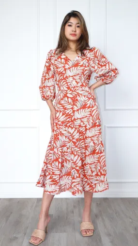 Adrianna Printed Midi Tiers Dress