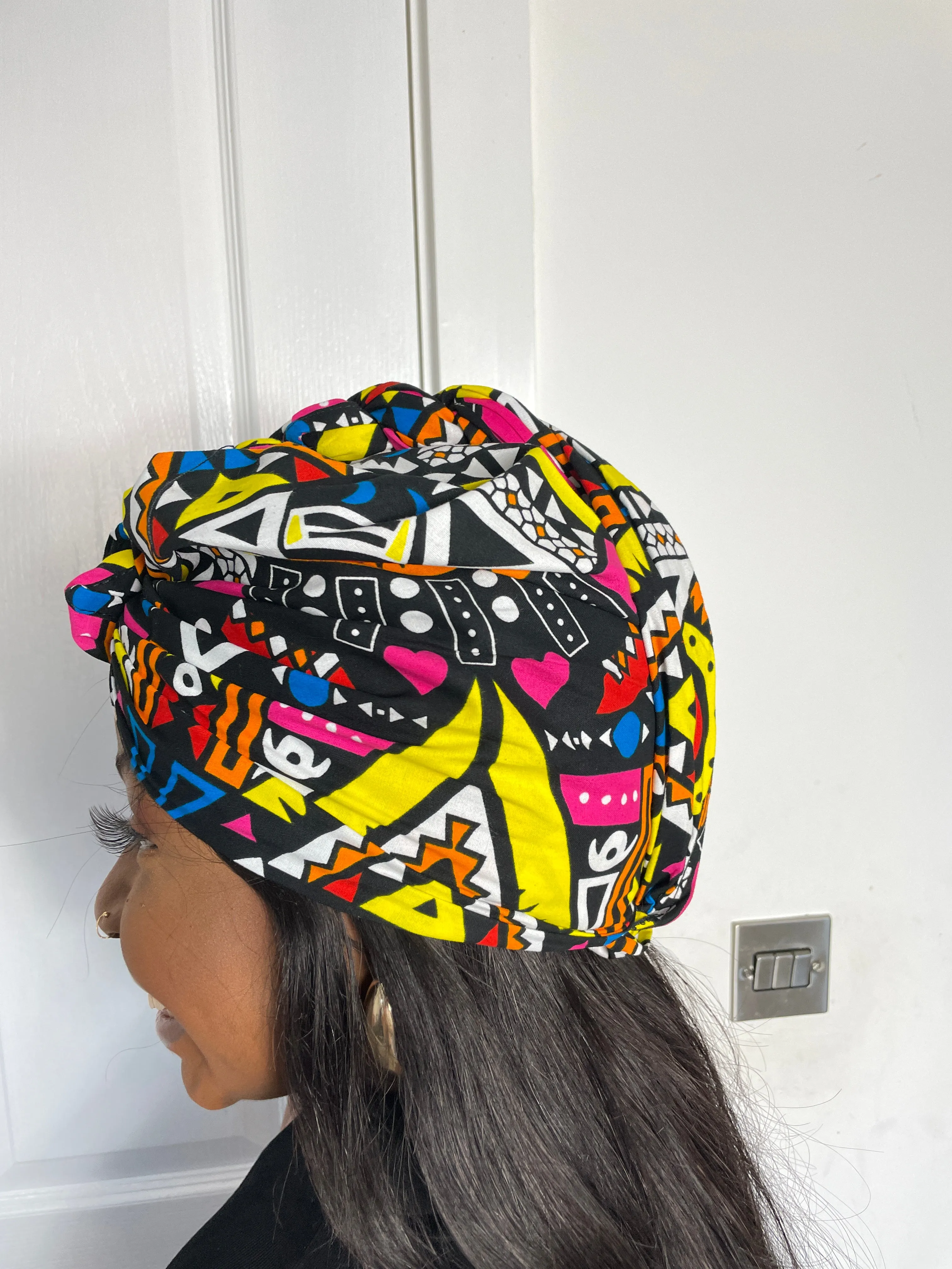 Alade Ankara Headwrap/Scarf | Yellow and Pink African Print