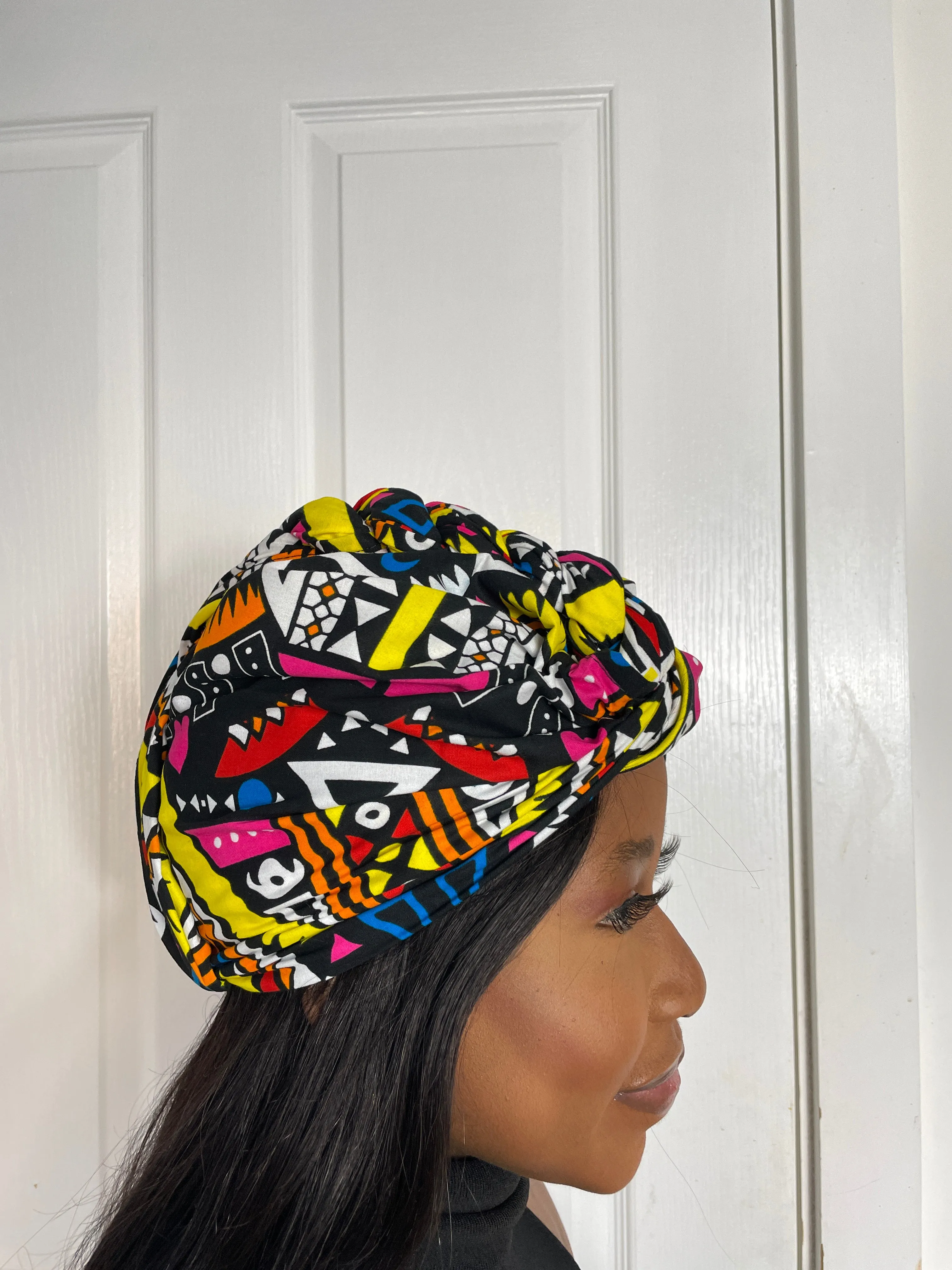 Alade Ankara Headwrap/Scarf | Yellow and Pink African Print