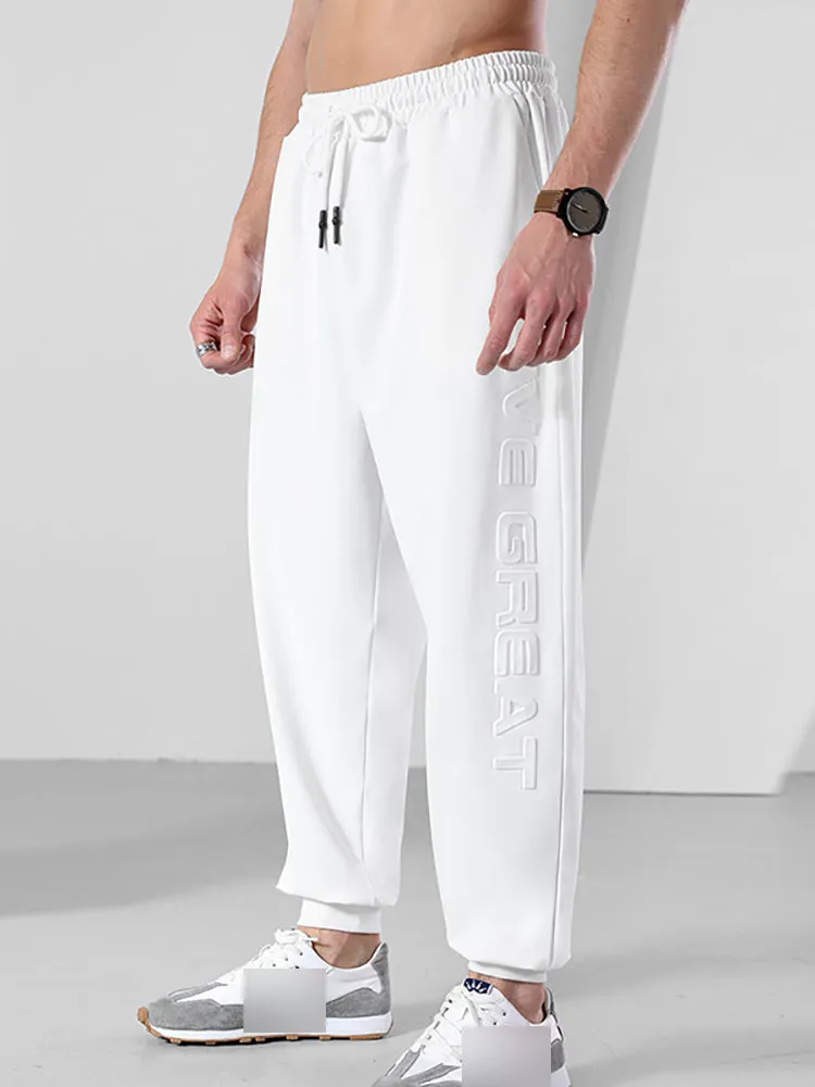 All Matched Letters Straight Loose Fitting Jogger