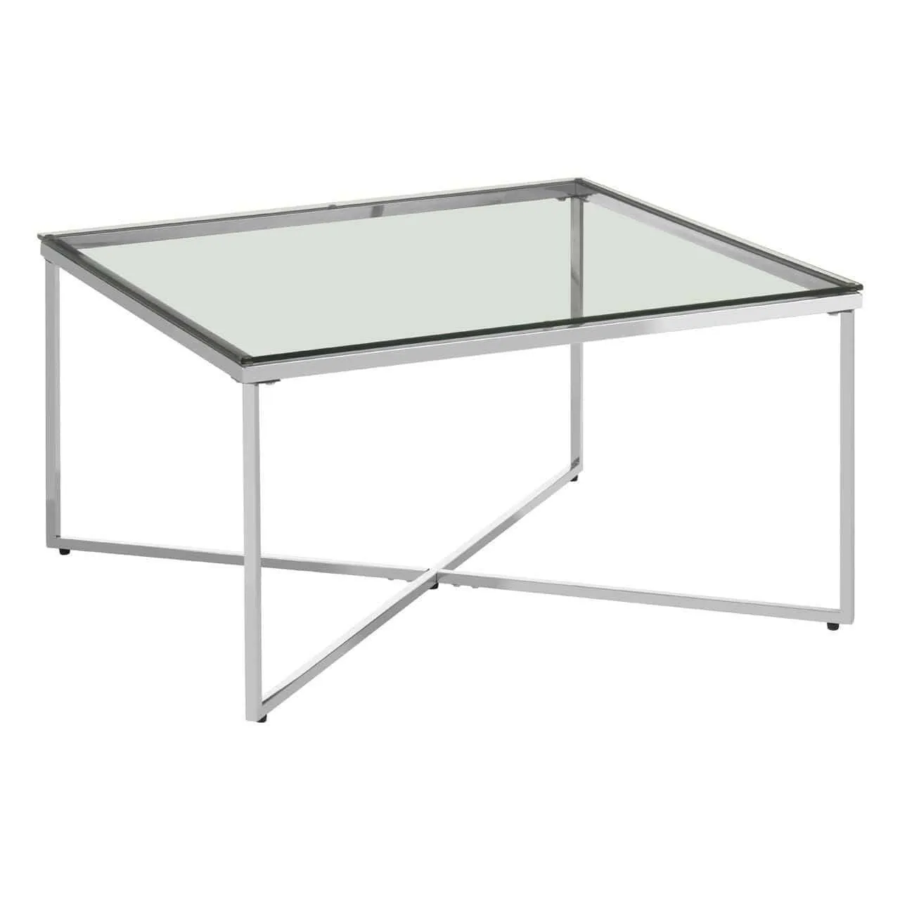 Allez Silver Finish Cross Base End Table