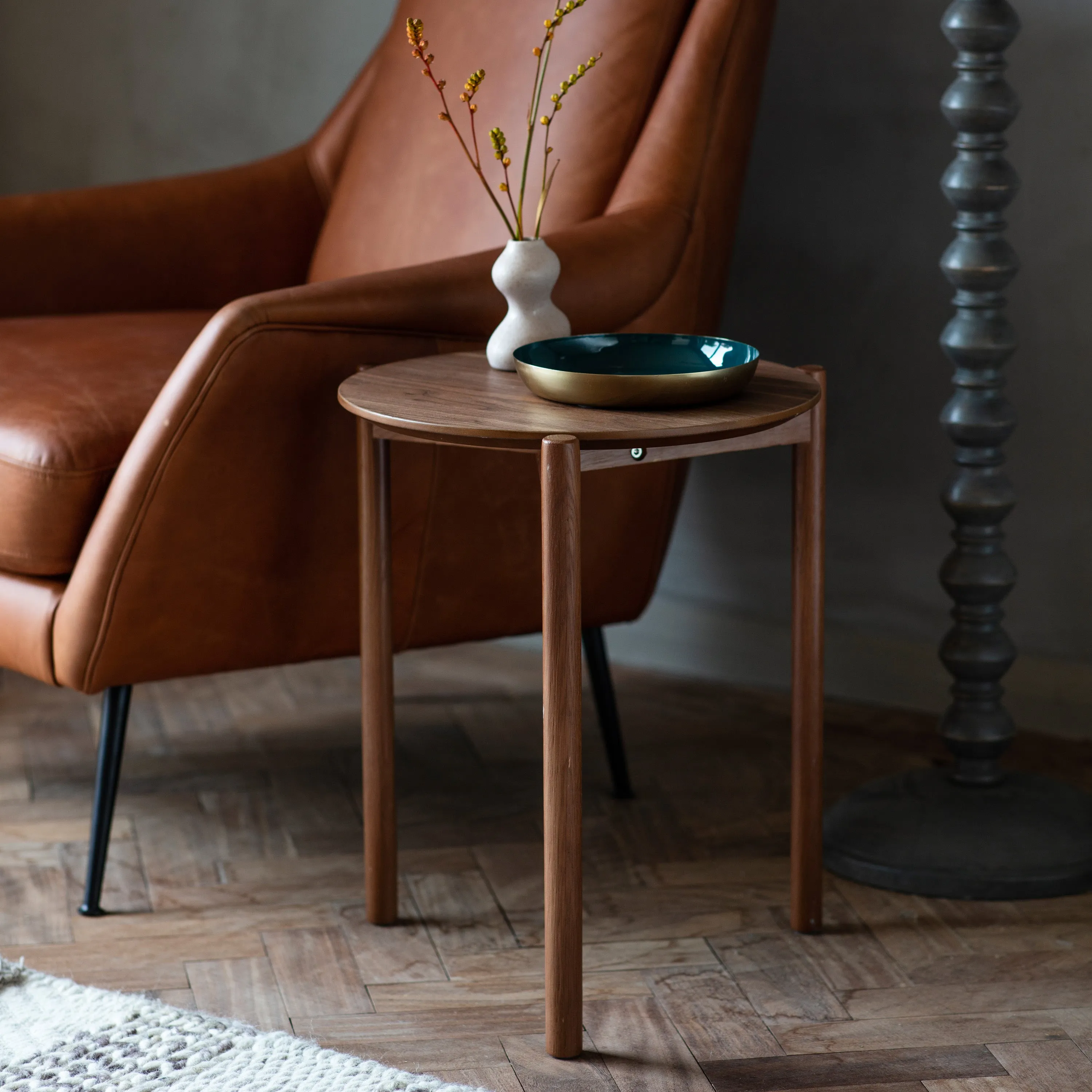 Amos Burley Side Table Walnut