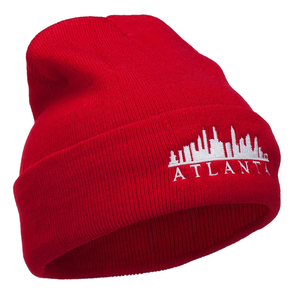 Atlanta Skyline Embroidered Cuffed Long Beanie