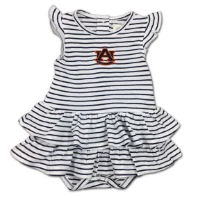 Auburn Stripes 'n Ruffles Skirted Romper