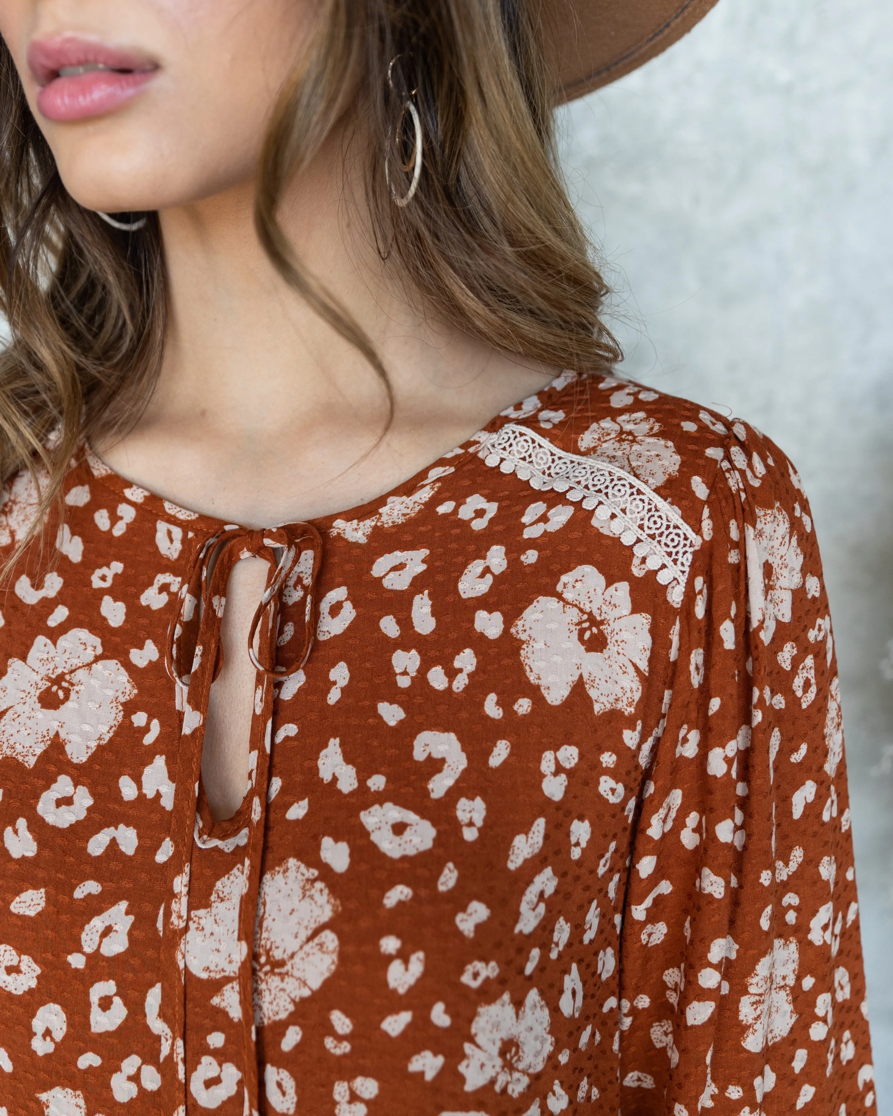 Audrey Multi Print Top - Rust