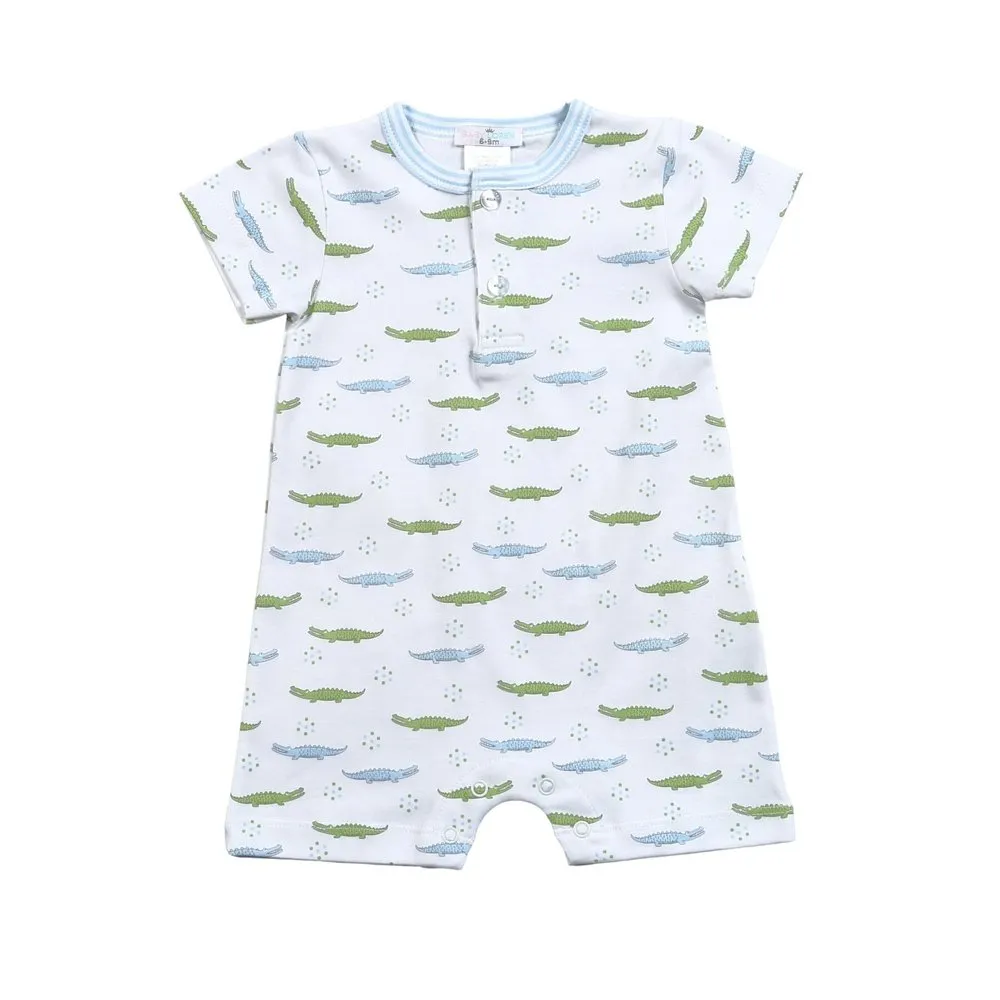 Baby Loren Blue Alligators Romper