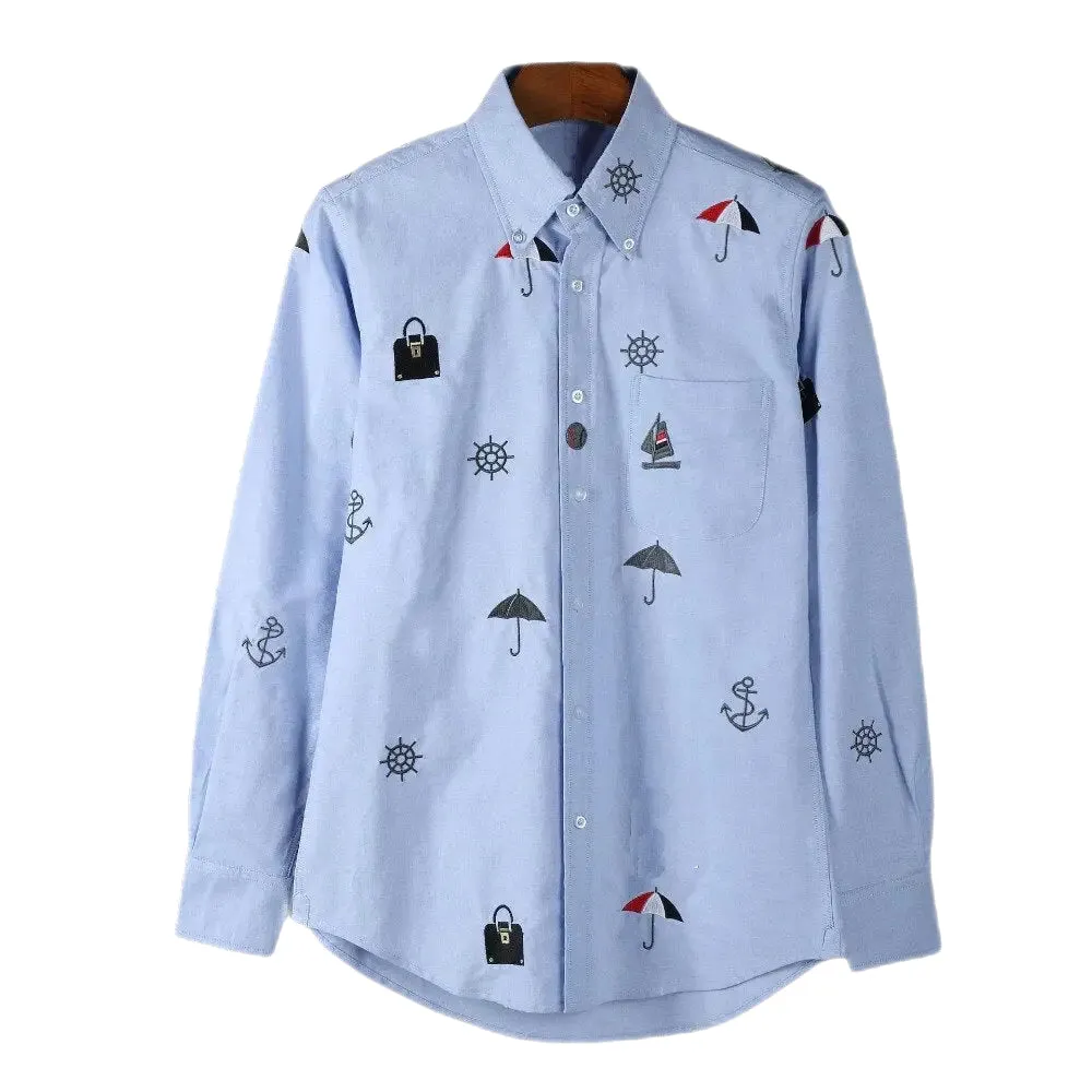 Bag And Umbrella Embroidered Shirts