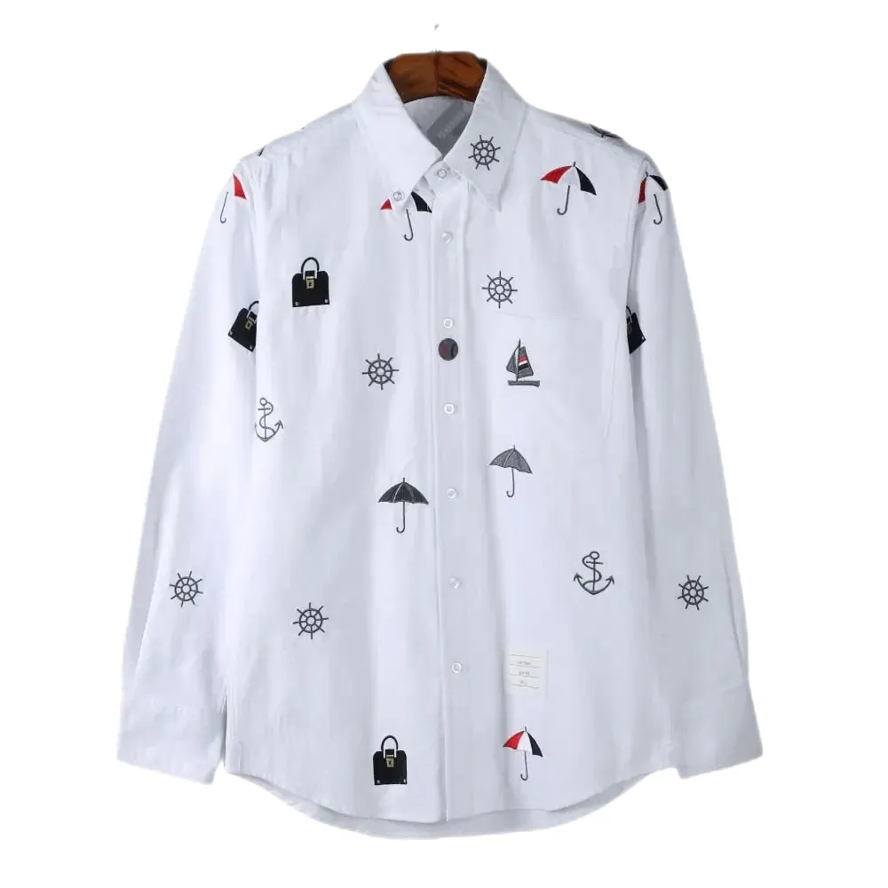 Bag And Umbrella Embroidered Shirts