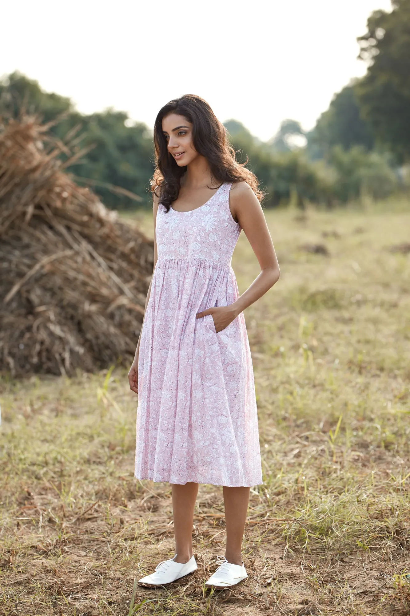 Bahar Dress - Floral in Rose