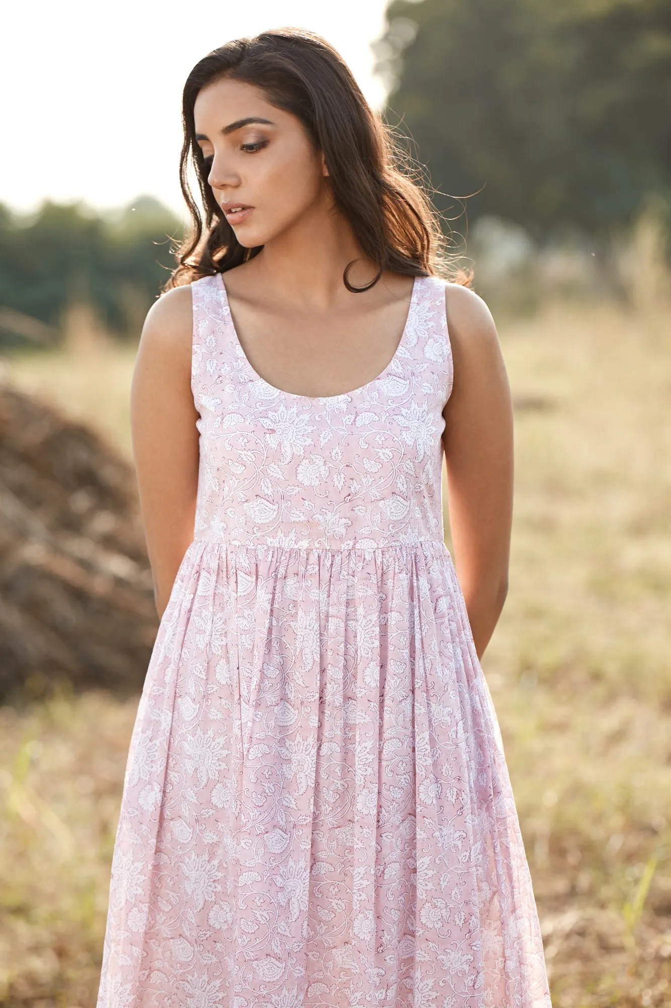 Bahar Dress - Floral in Rose