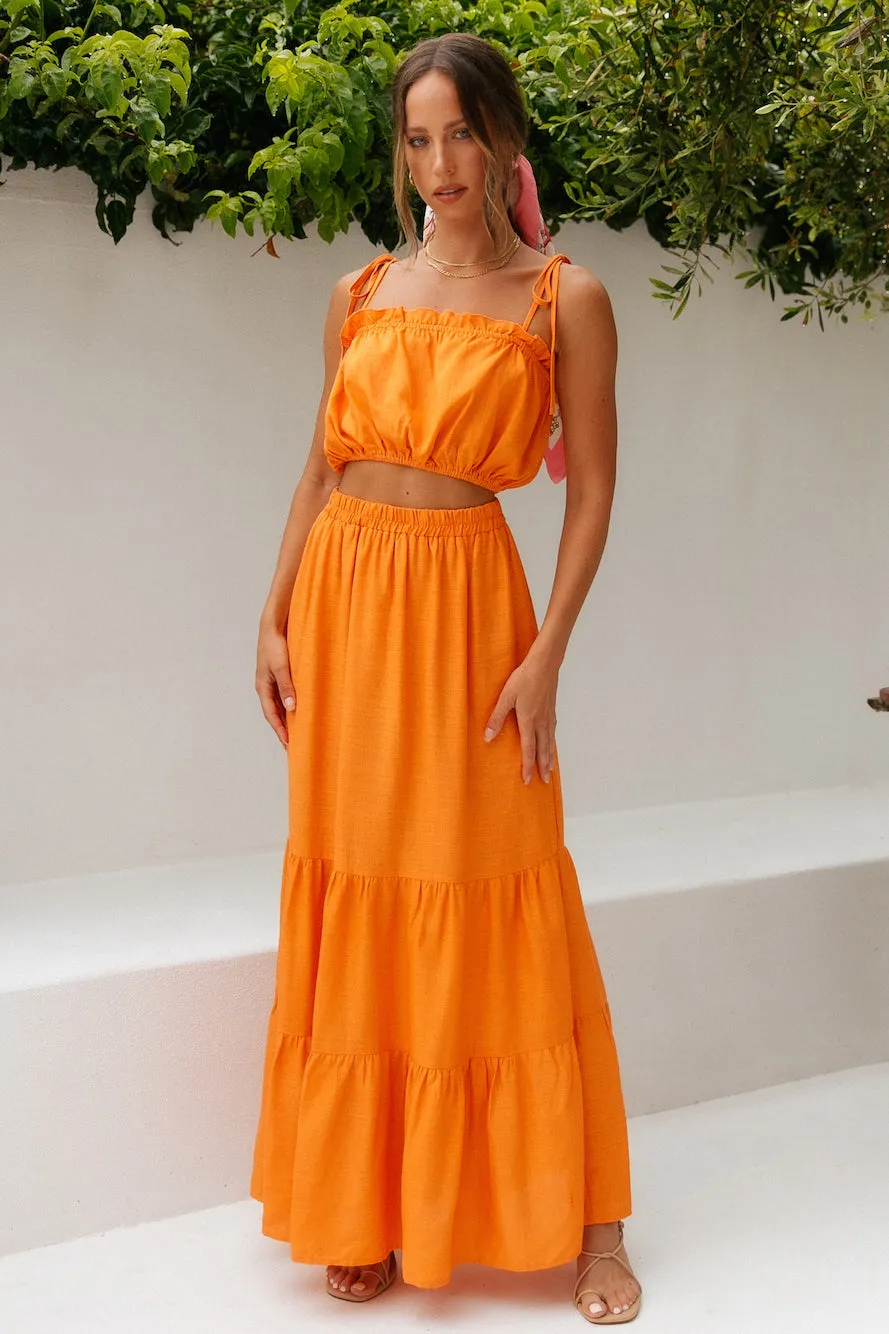 Ballina Maxi Skirt Orange