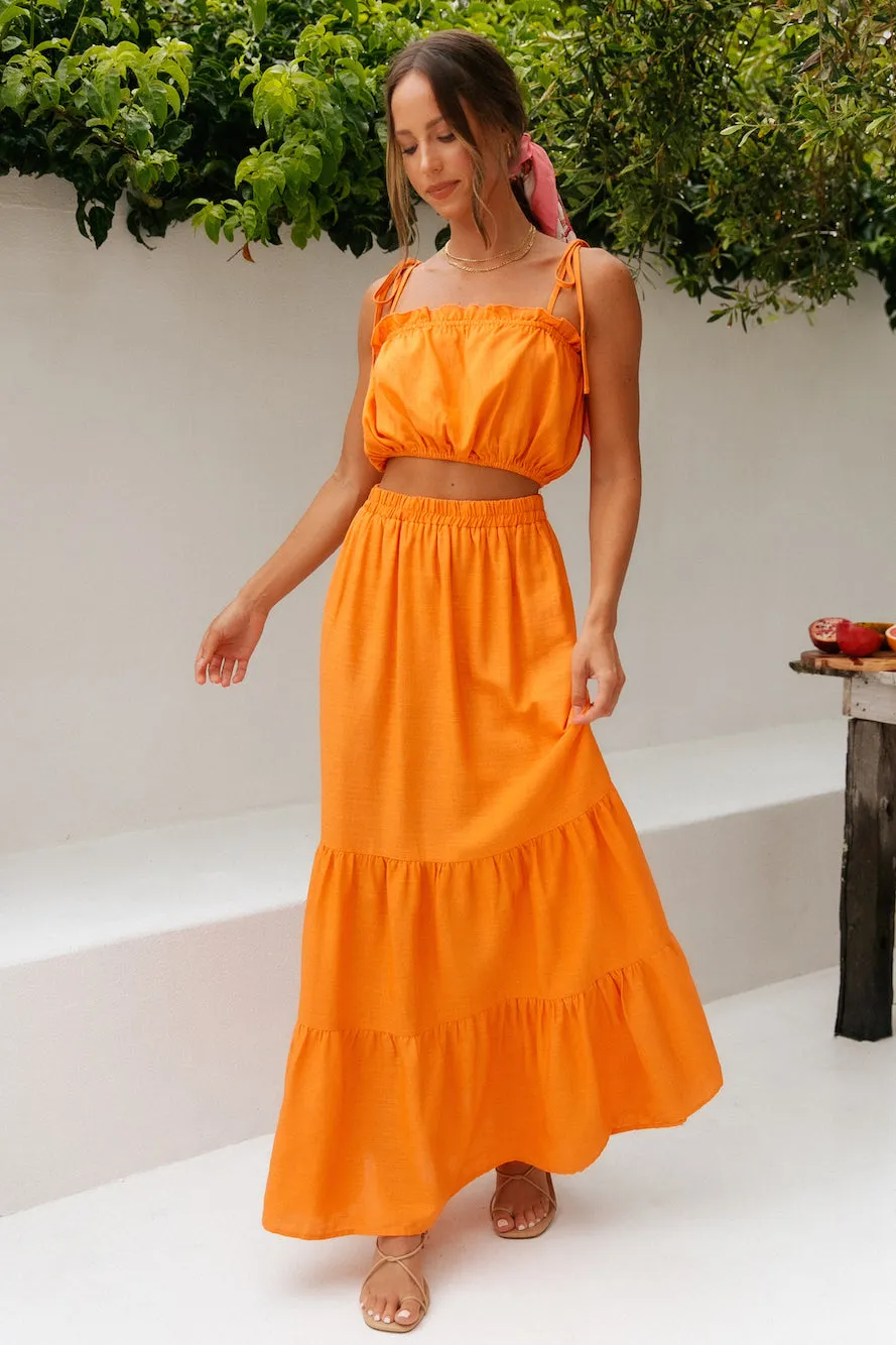 Ballina Maxi Skirt Orange