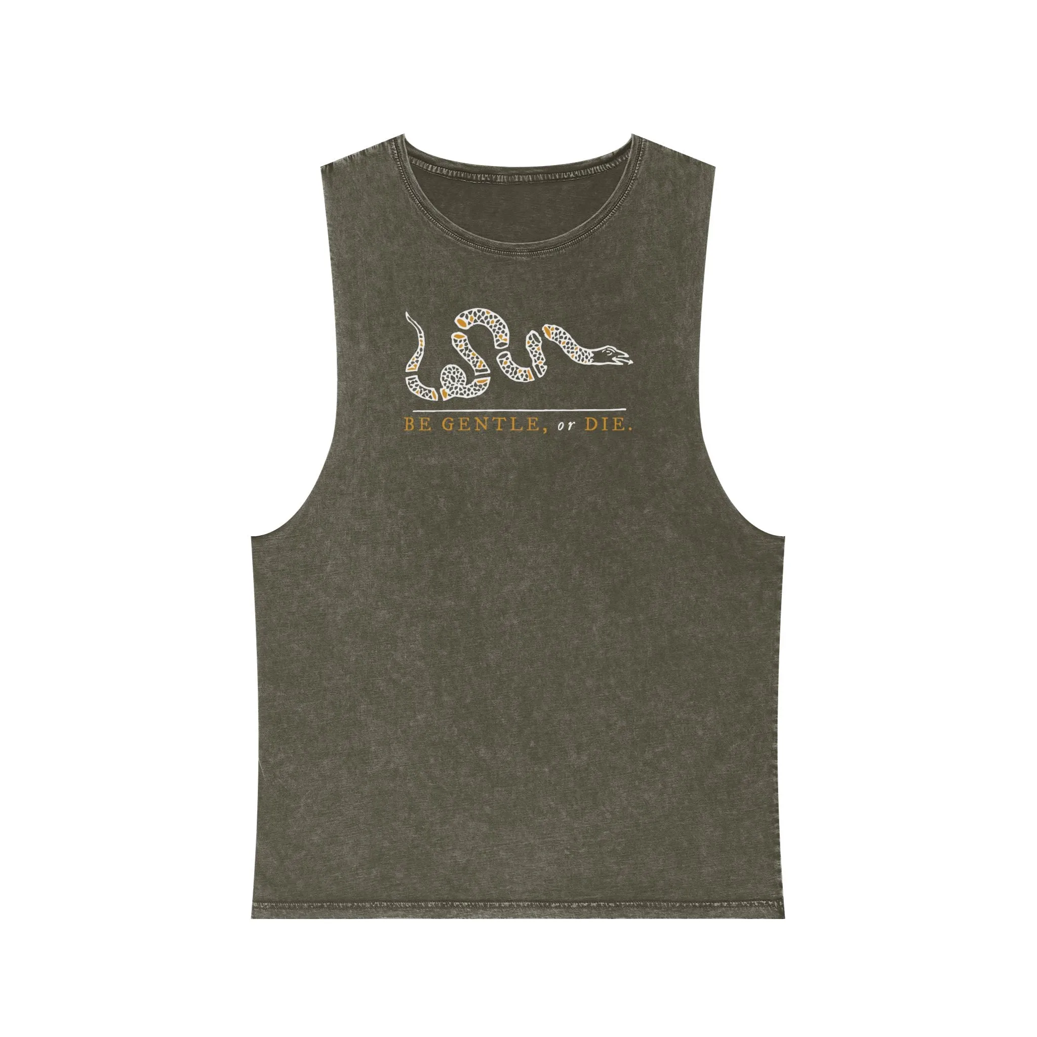 Be Gentle, or Die - Stonewash Tank Top - Unisex