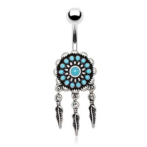 Beaded Nevajo Dream Catcher Belly Rings