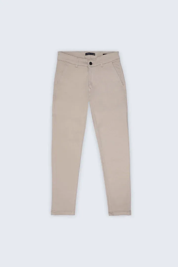 Beige Slim Fit Chino Pants