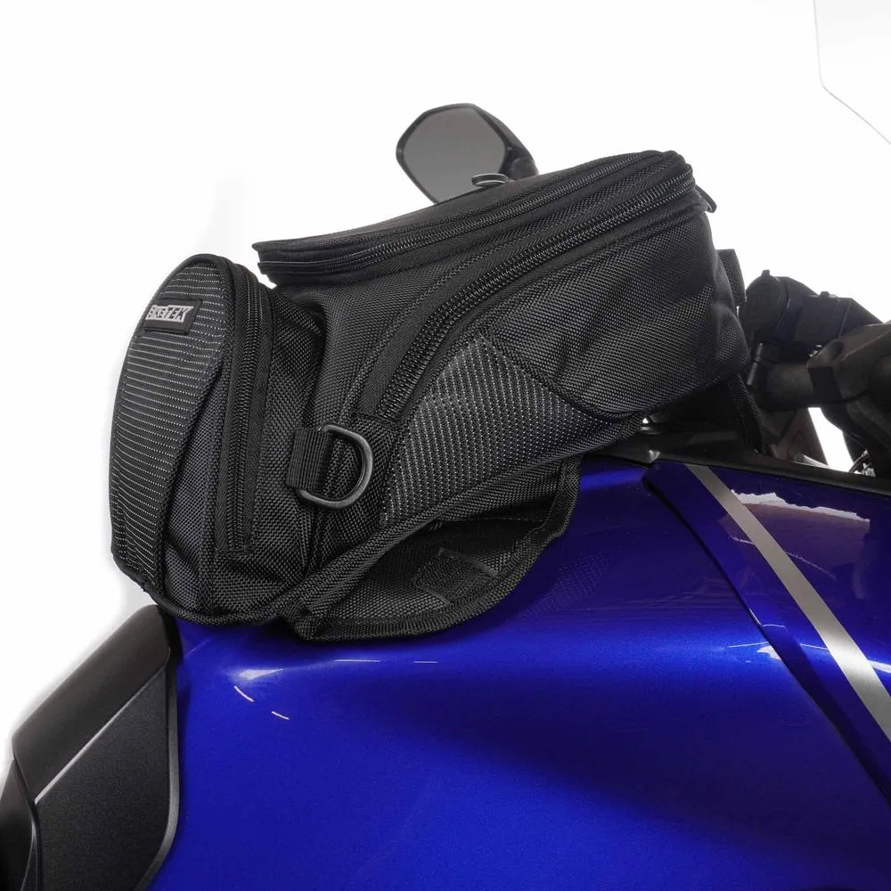 BikeTek Midi Magnetic Tank Bag With Flip Out Phone Pouch Black