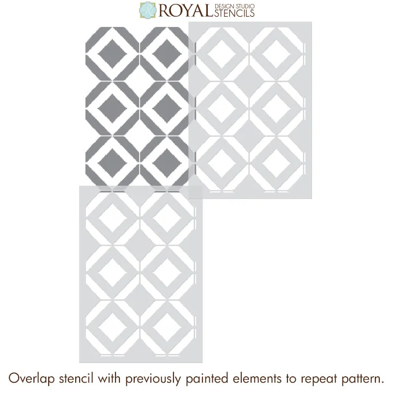 Bird's Eye Ikat Allover Wall Stencil