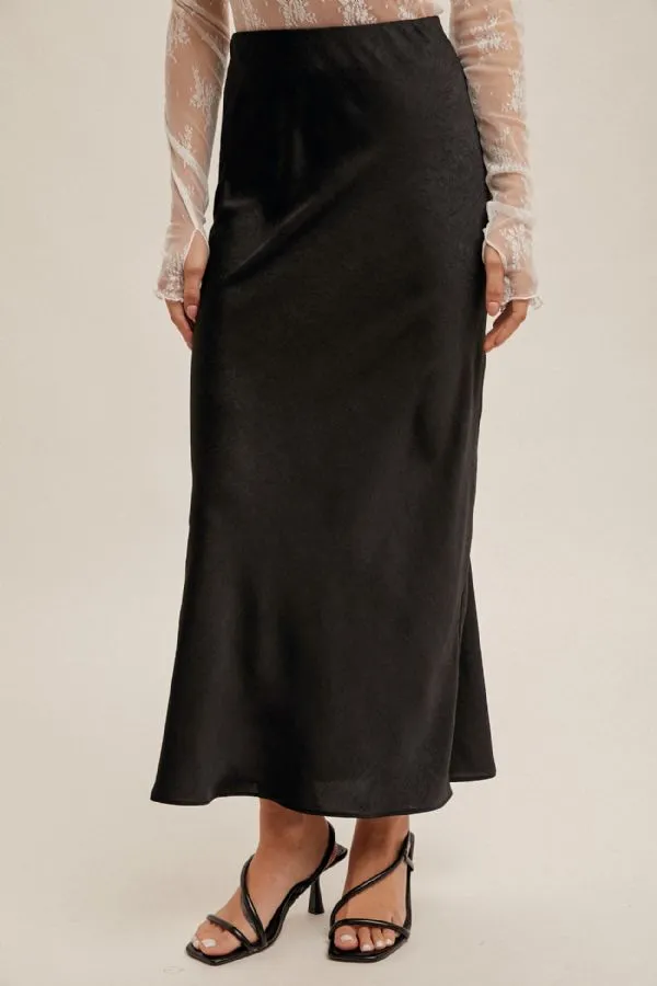 Black Crinkle Skirt