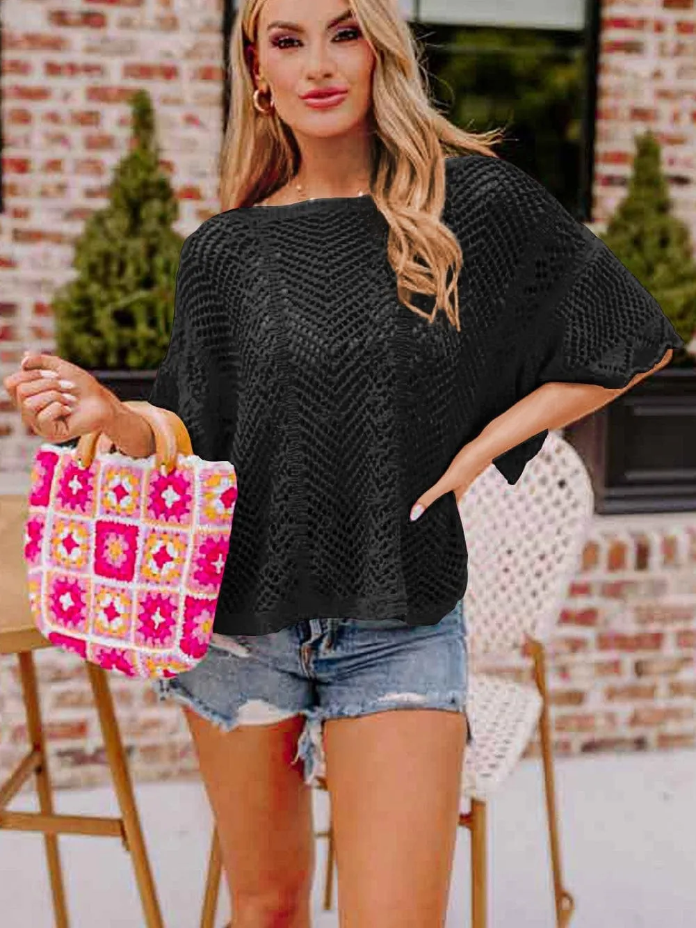 Black Crochet Top