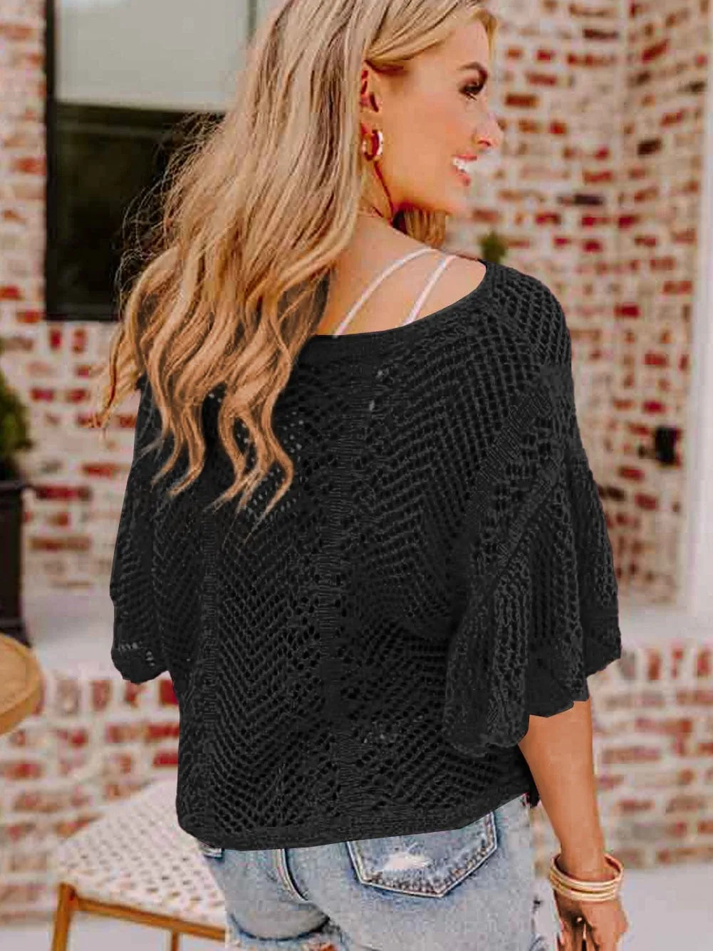 Black Crochet Top