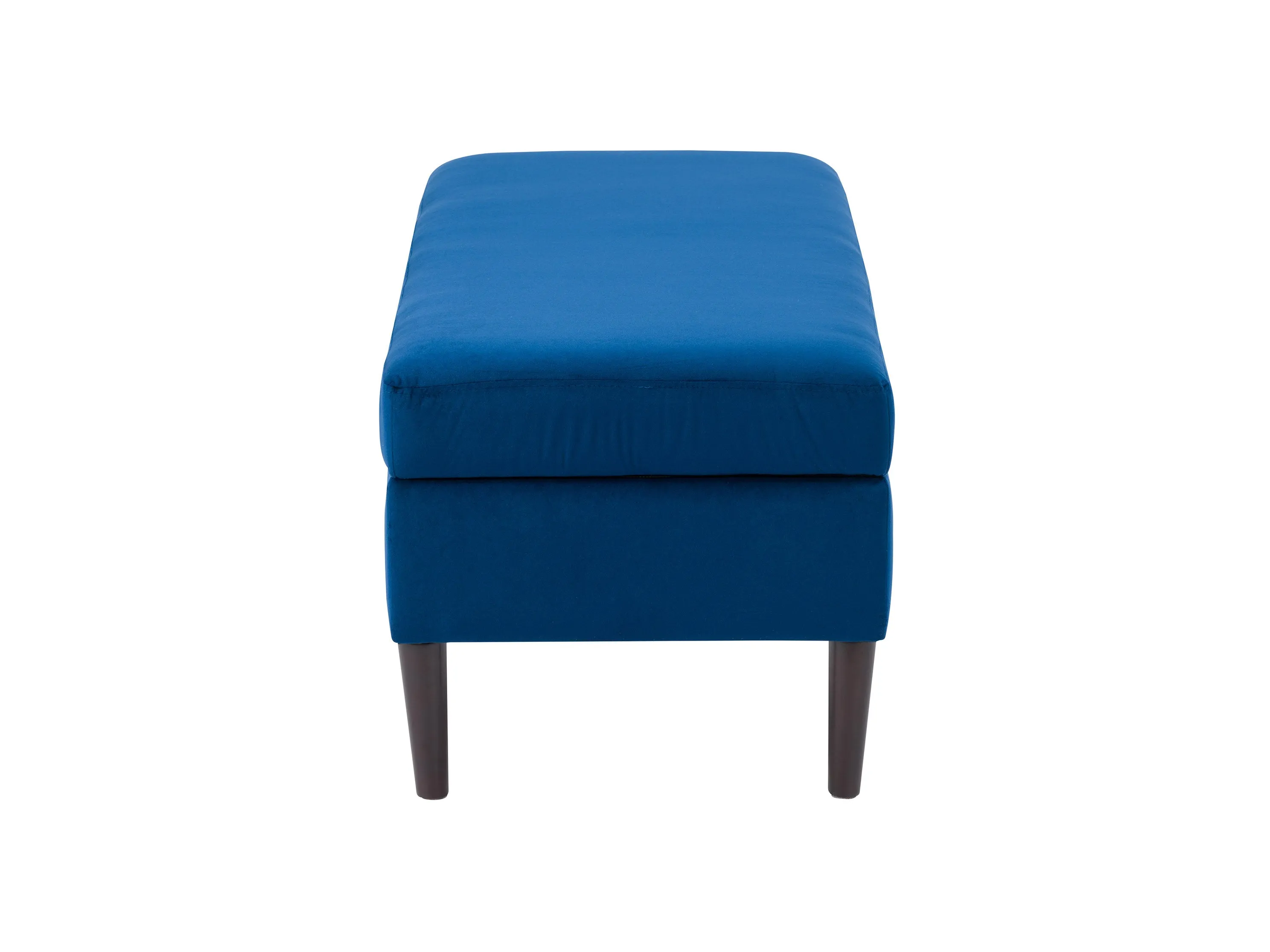 Blue Velvet Storage Ottoman