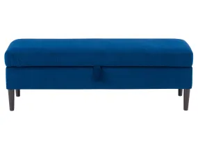 Blue Velvet Storage Ottoman