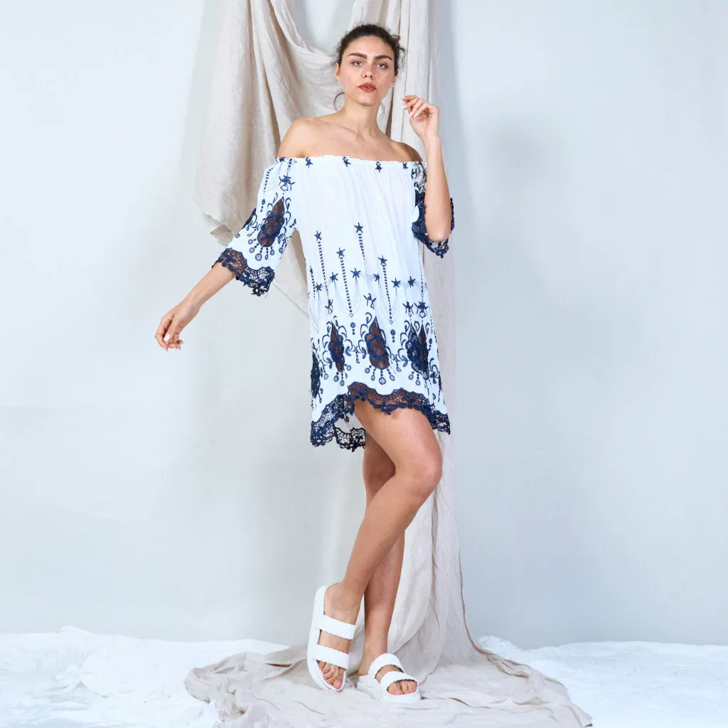 Bohemian breeze off-shoulder dress wholesale