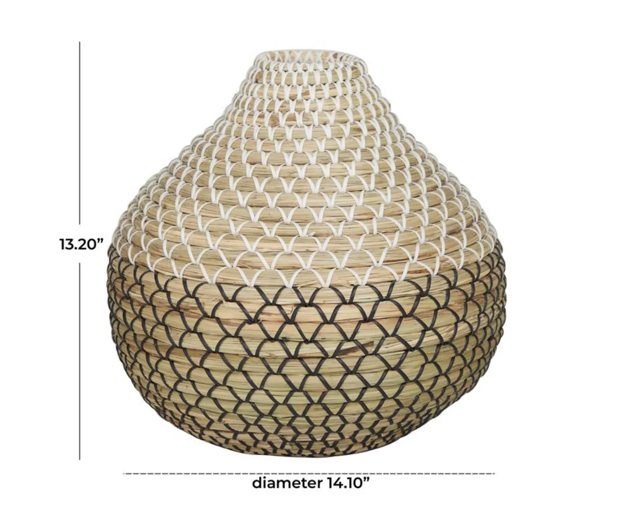 BROWN SEAGRASS HANDMADE WOVEN VASE