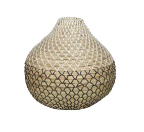 BROWN SEAGRASS HANDMADE WOVEN VASE