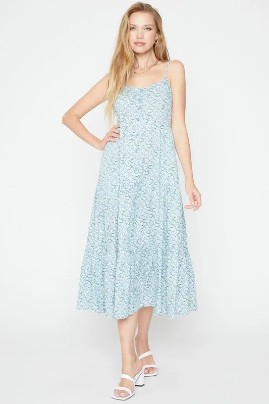 BUTTON TIER MIDI DRESS