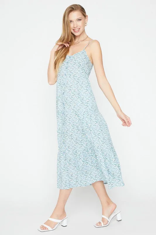 BUTTON TIER MIDI DRESS