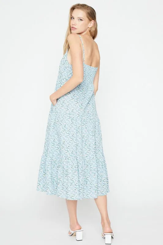 BUTTON TIER MIDI DRESS