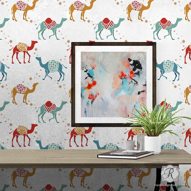 Camel Safari Wall Stencil