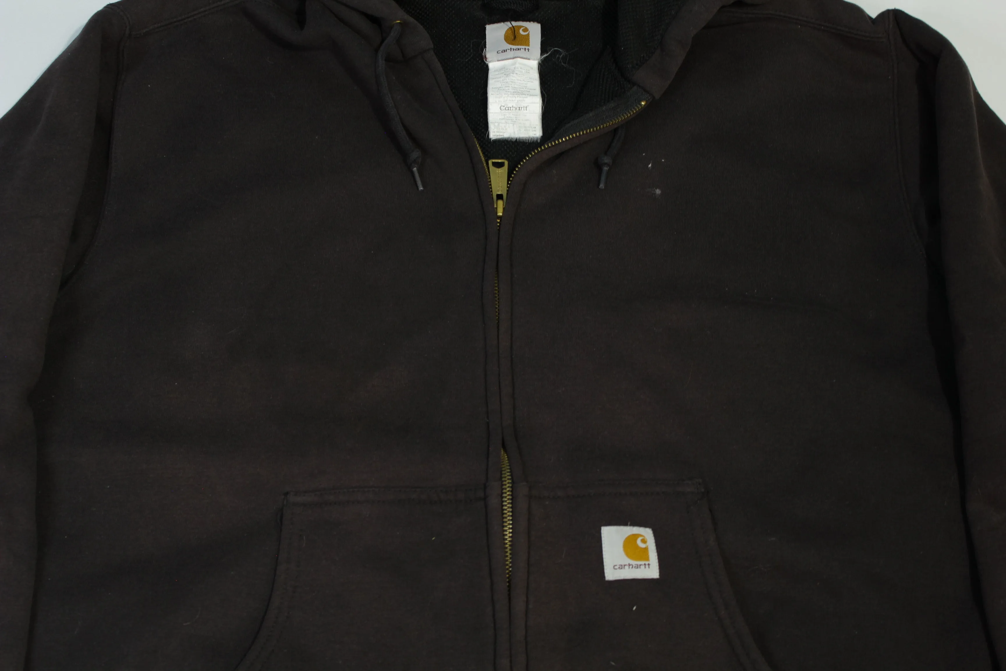 Carhartt J149 Black Thermal Lined Vintage 00's Work Construction Hoodie Sweatshirt