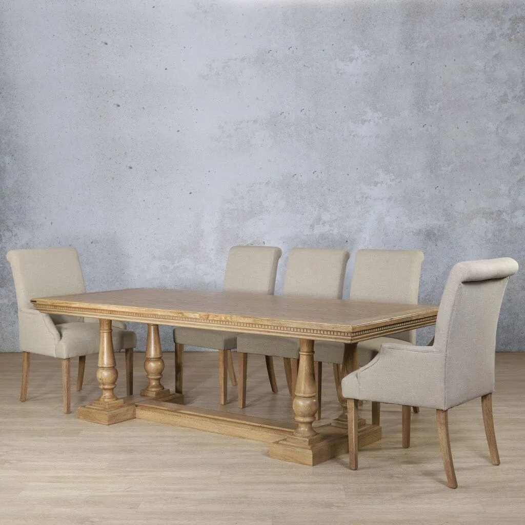 Charlotte Fluted Wood Top & Baron 8 Seater Dining Set