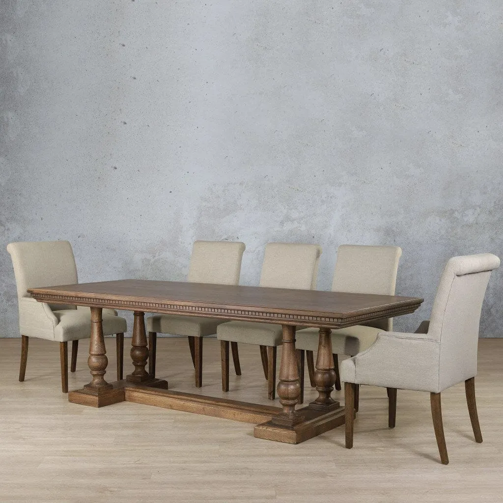 Charlotte Fluted Wood Top & Baron 8 Seater Dining Set