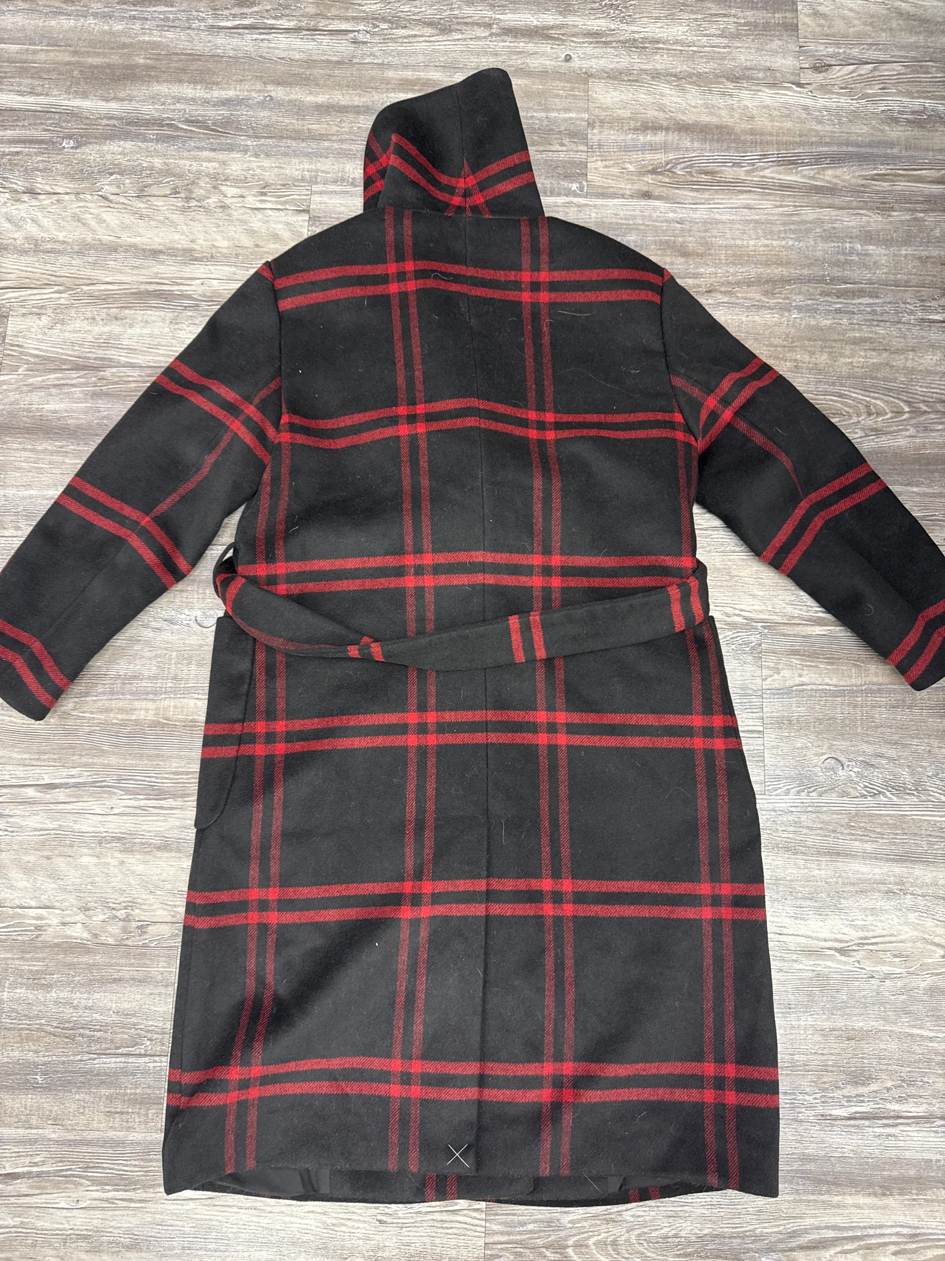 Coat Wool By Ann Taylor In Black & Red, Size: Mp