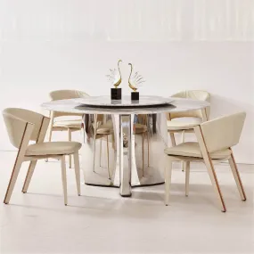 Coral Sintered Stone Round Dining Table