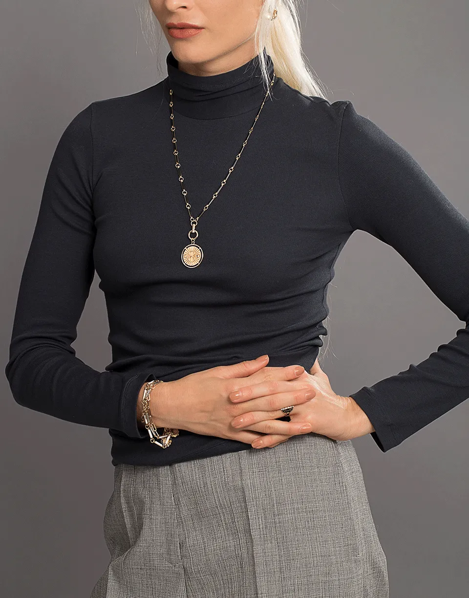 Cotton Ribbed Turtleneck