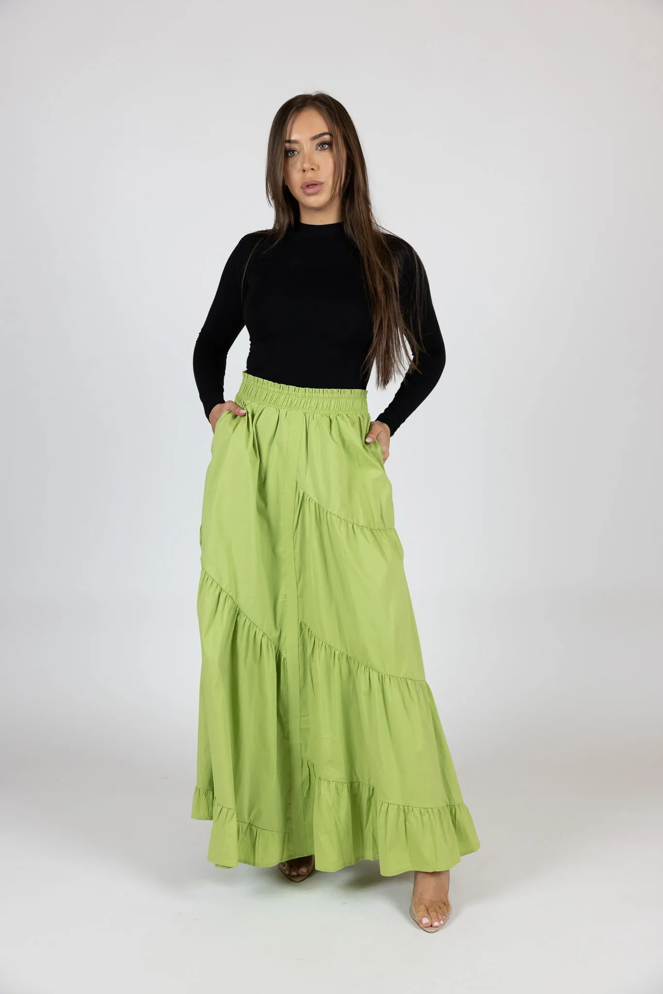 Cotton Tiered Skirt