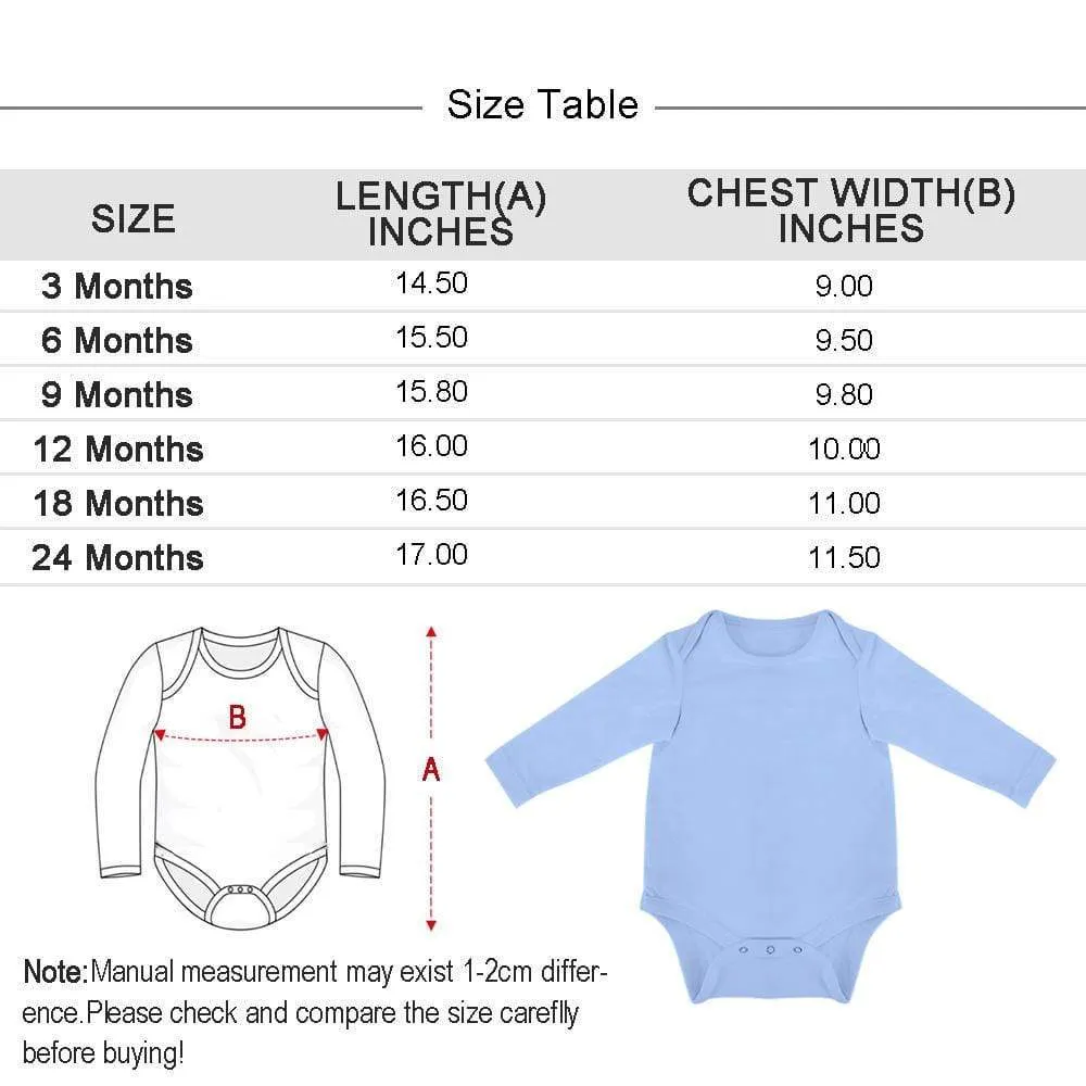 Custom Face Christmas Antlers Infant Bodysuit One Piece Jumpsuit Personalized Long Sleeve Rompers Baby Clothes