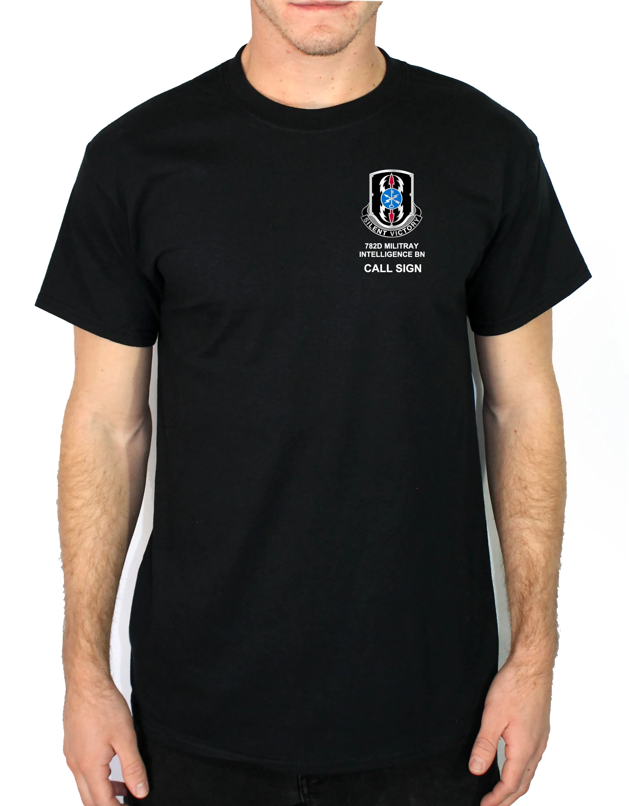 Cyber 50-50 Blend Black Unisex PT Short Sleeve Shirt. Approved for PT