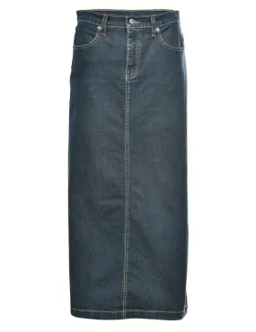 Dark Wash Maxi Style Denim Skirt - M