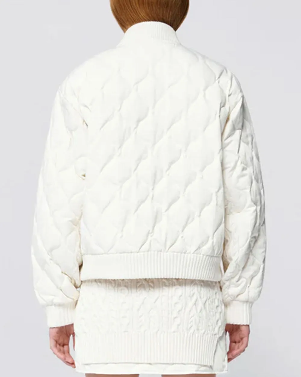 Eggshell Rollins Zip Bomber Jacket