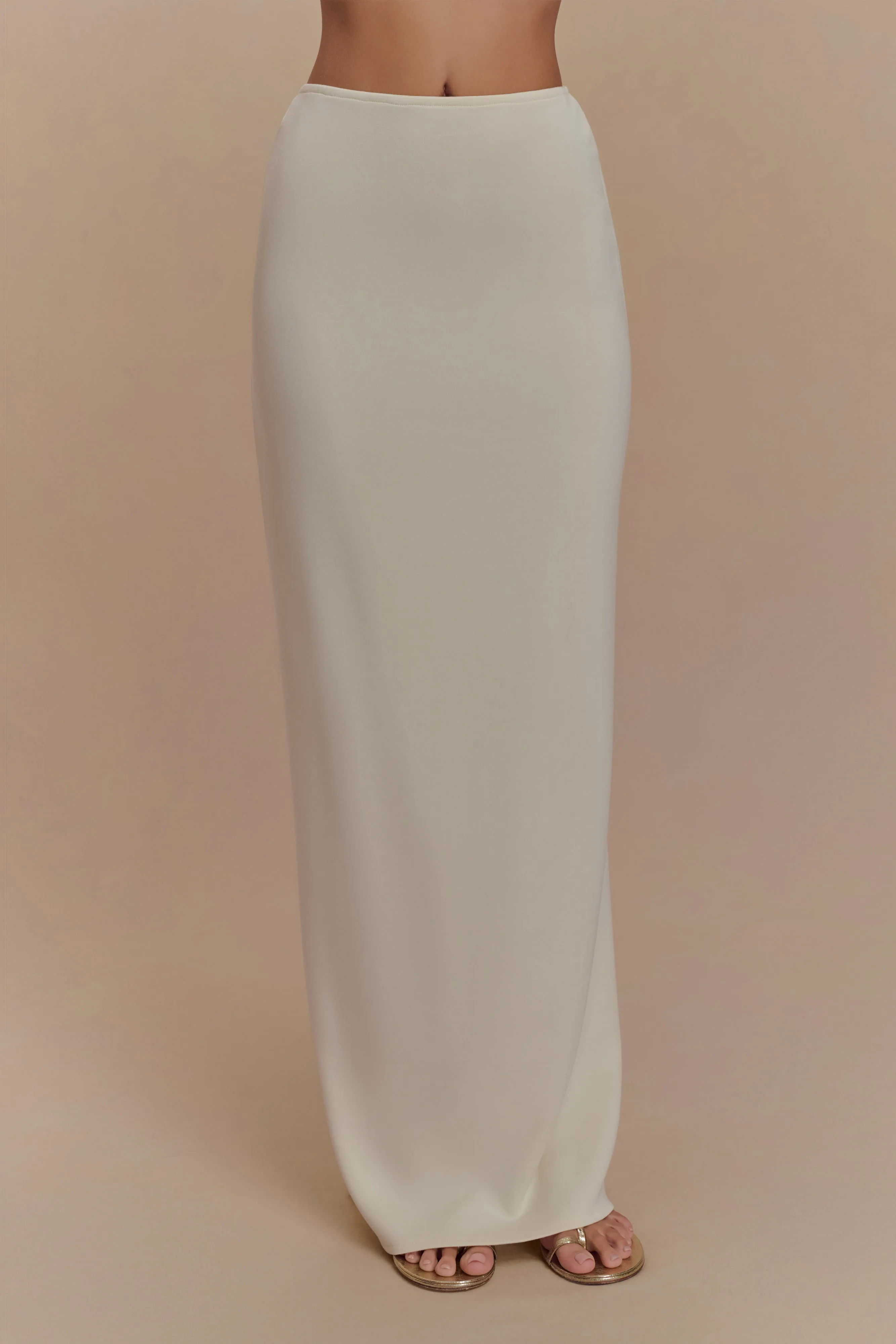 Eris Scuba Jersey Maxi Skirt - Ivory