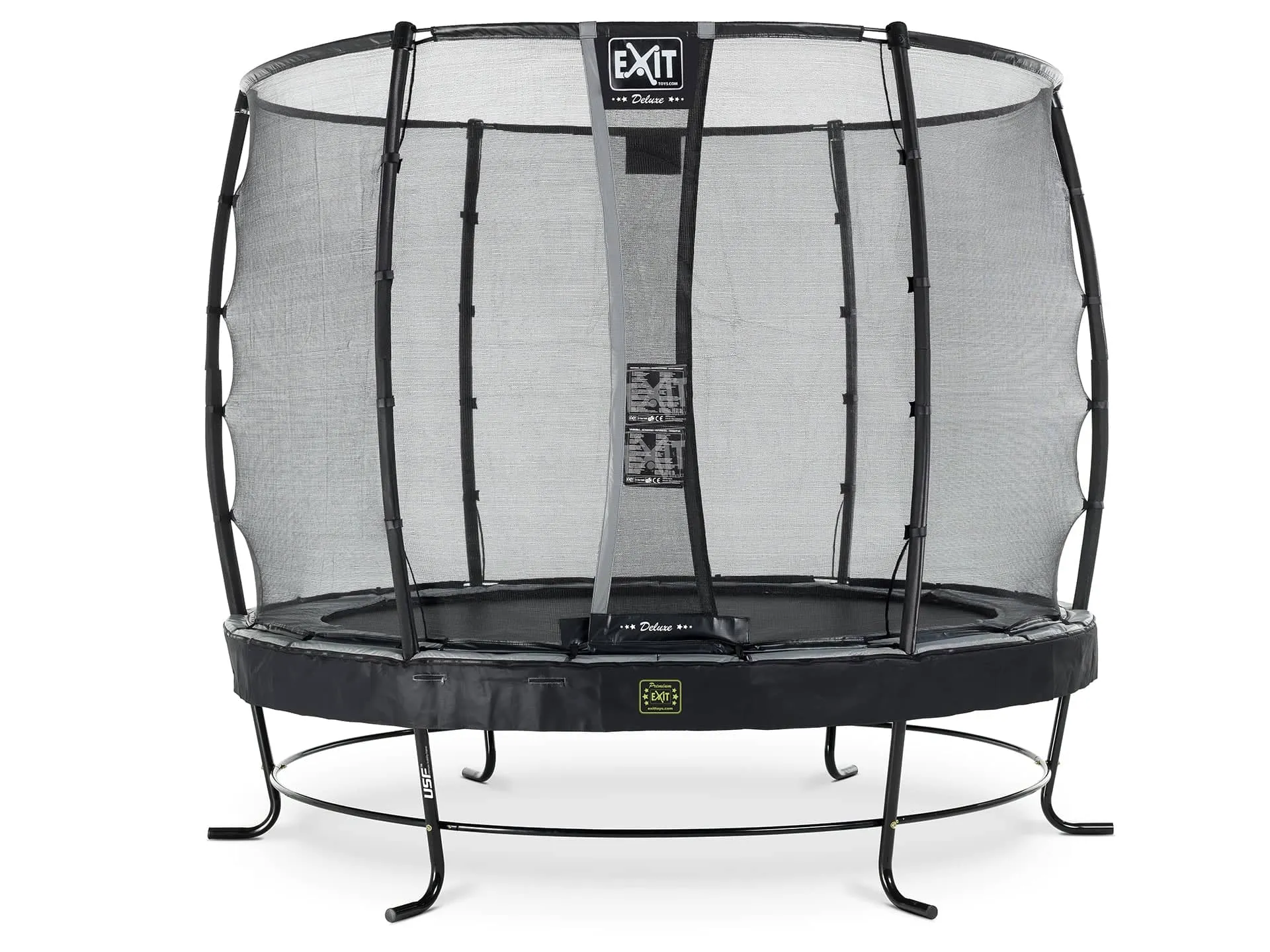 EXIT Elegant Premium Trampoline ø253cm with Deluxe Safetynet - Black