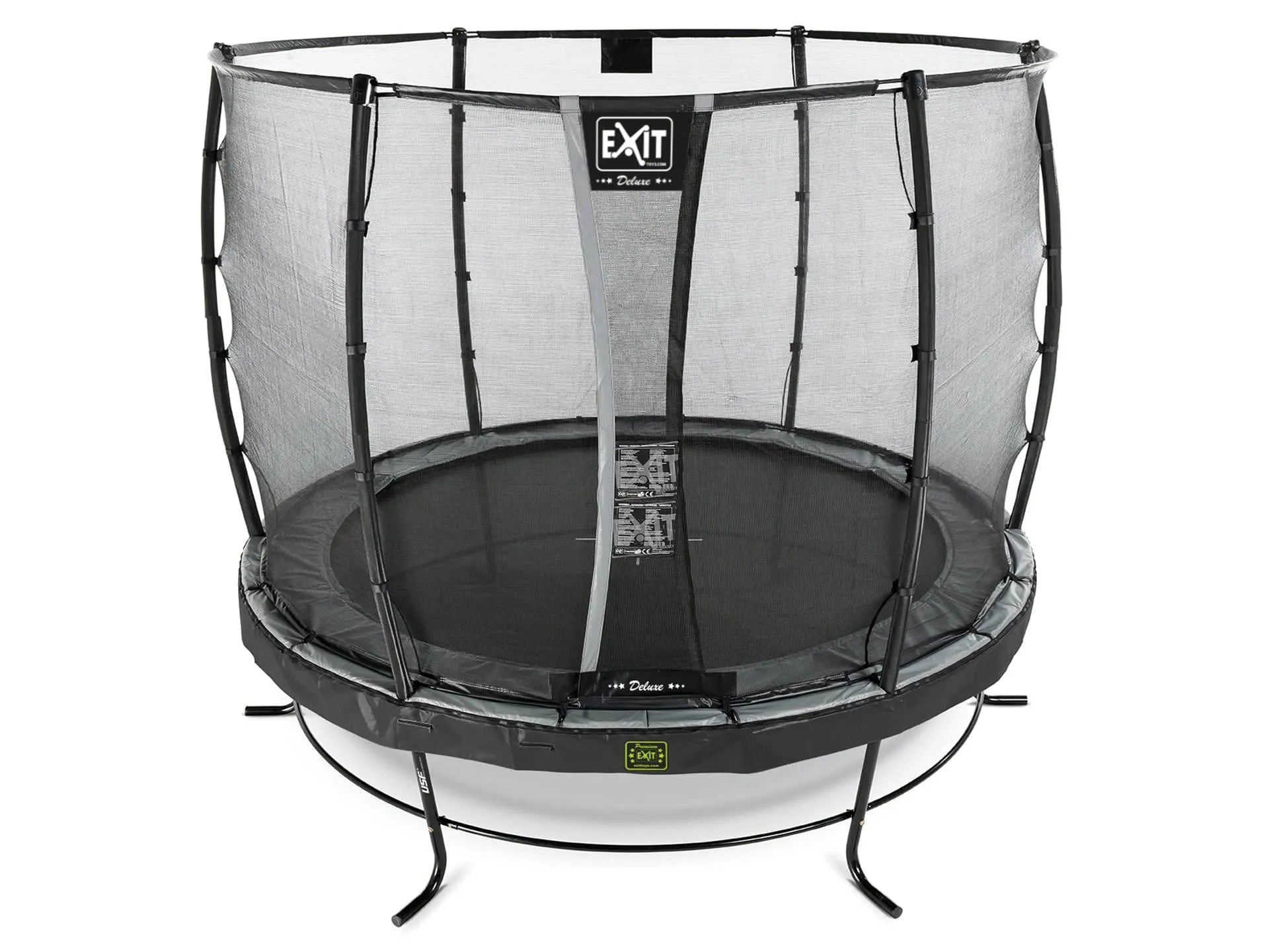 EXIT Elegant Premium Trampoline ø253cm with Deluxe Safetynet - Black