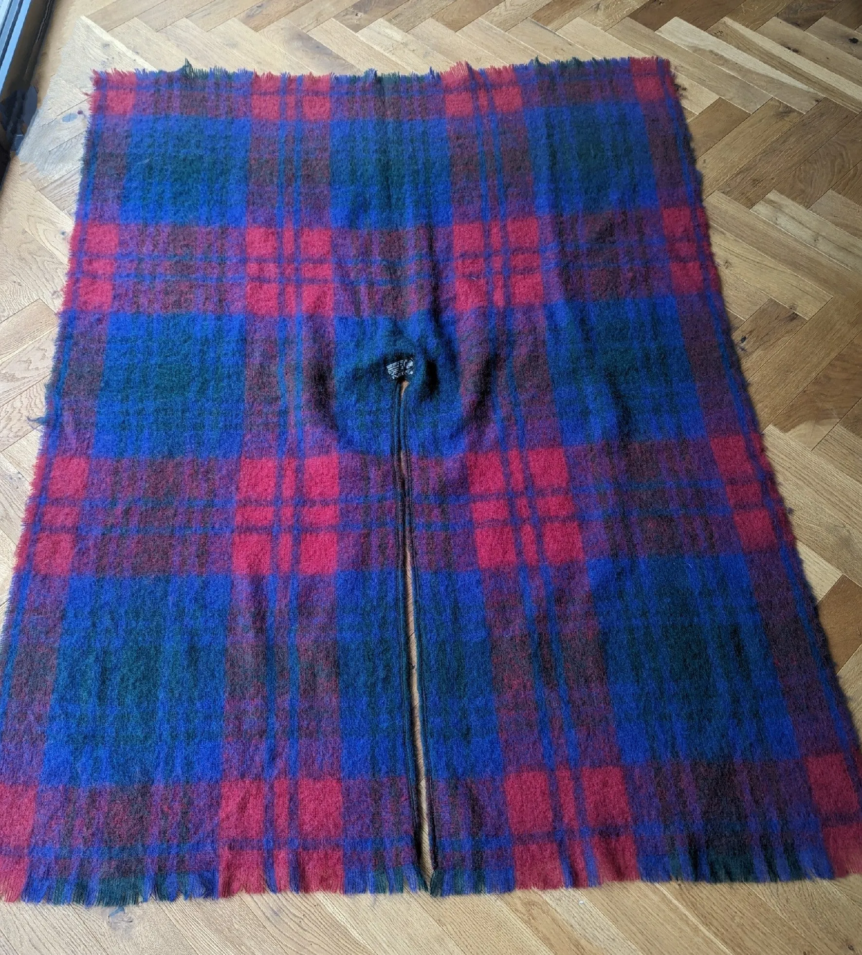 Extra Large Mohair Mix Blanket Shawl Tartan Scarf