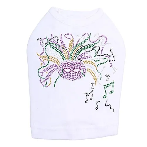 Fancy Mardi Gras Mask Tank in White