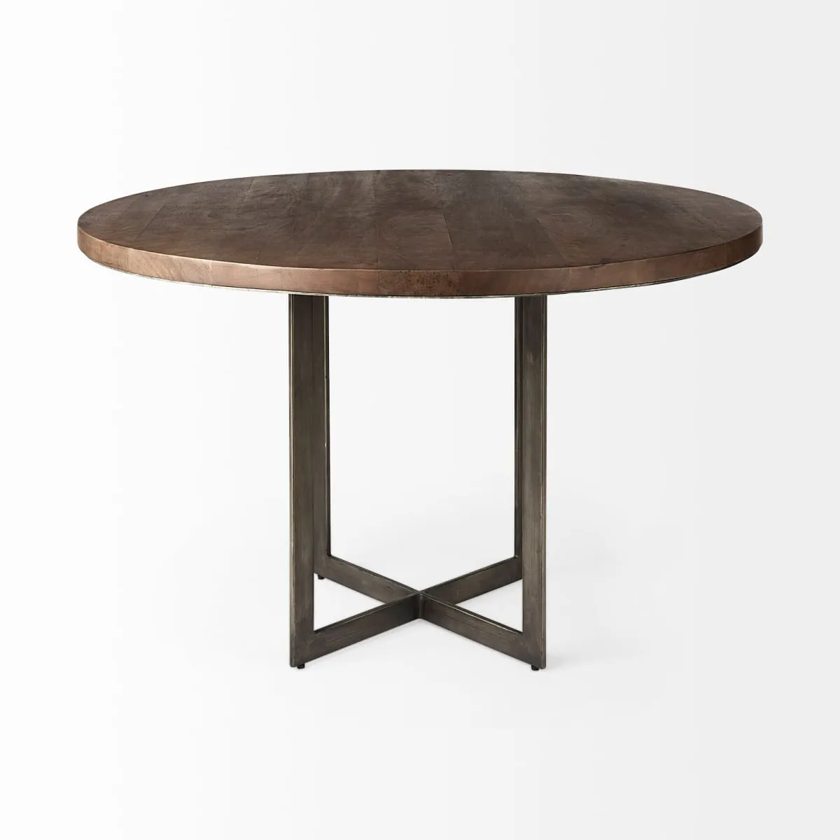 Faye Round Dining Table Dark Brown Wood | Round